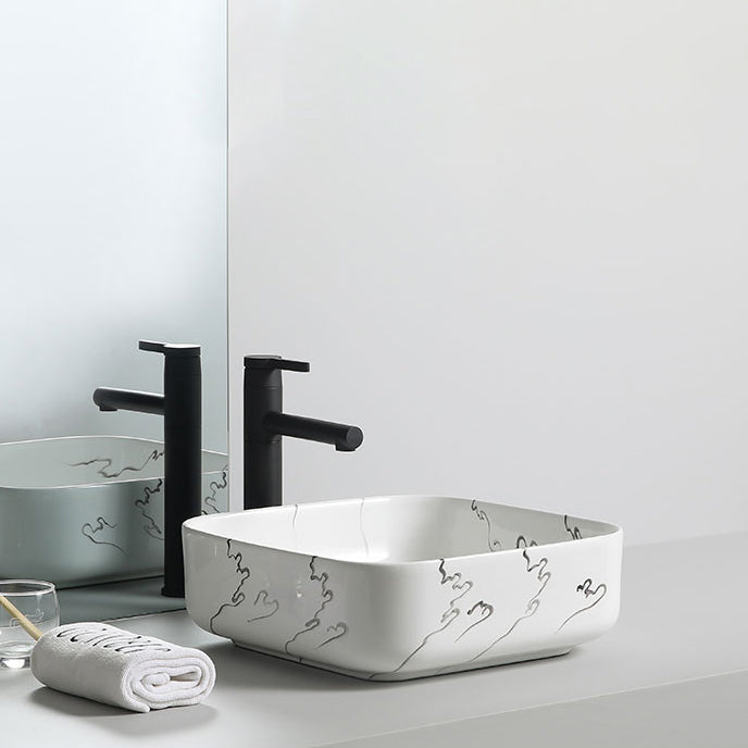 Modern Porcelain Trough Sink Oval-shape Trough Bathroom Sink