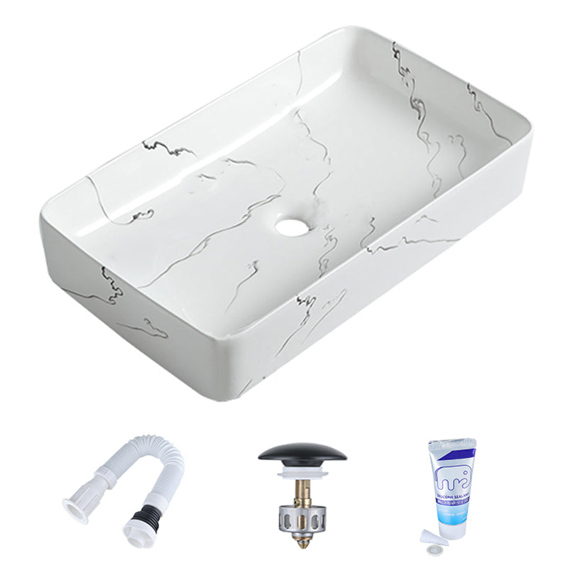 Modern Porcelain Trough Sink Oval-shape Trough Bathroom Sink