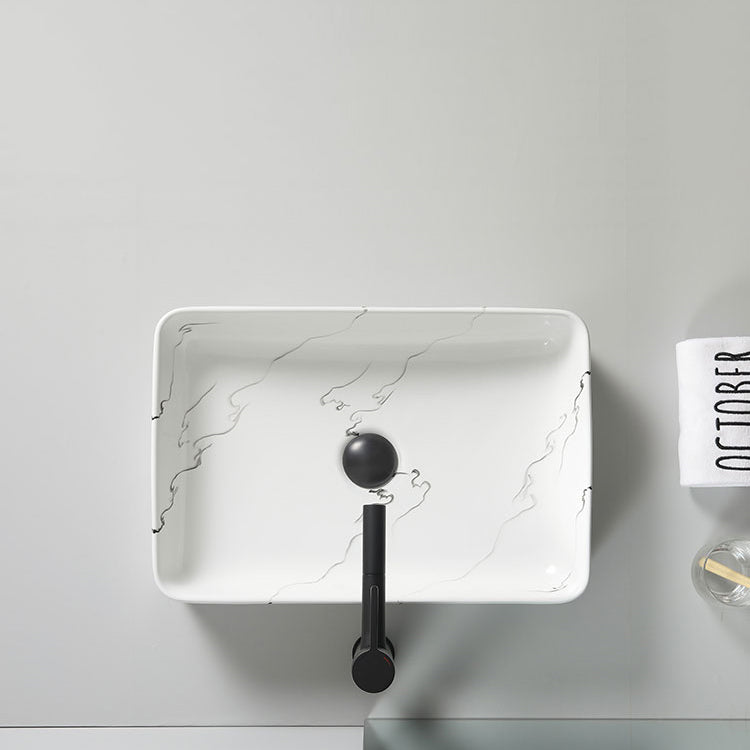 Modern Porcelain Trough Sink Oval-shape Trough Bathroom Sink