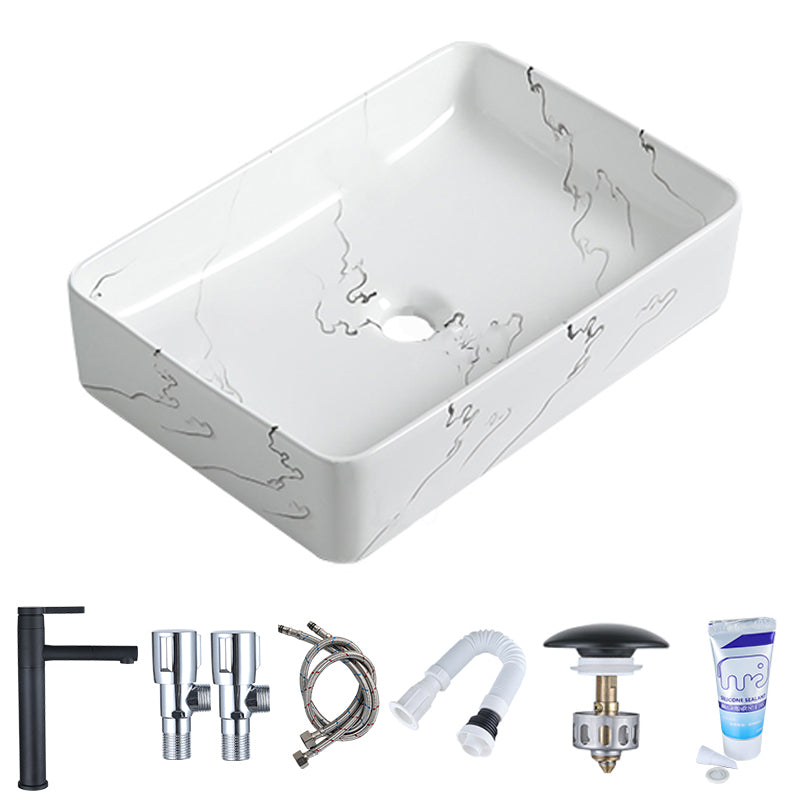 Modern Porcelain Trough Sink Oval-shape Trough Bathroom Sink