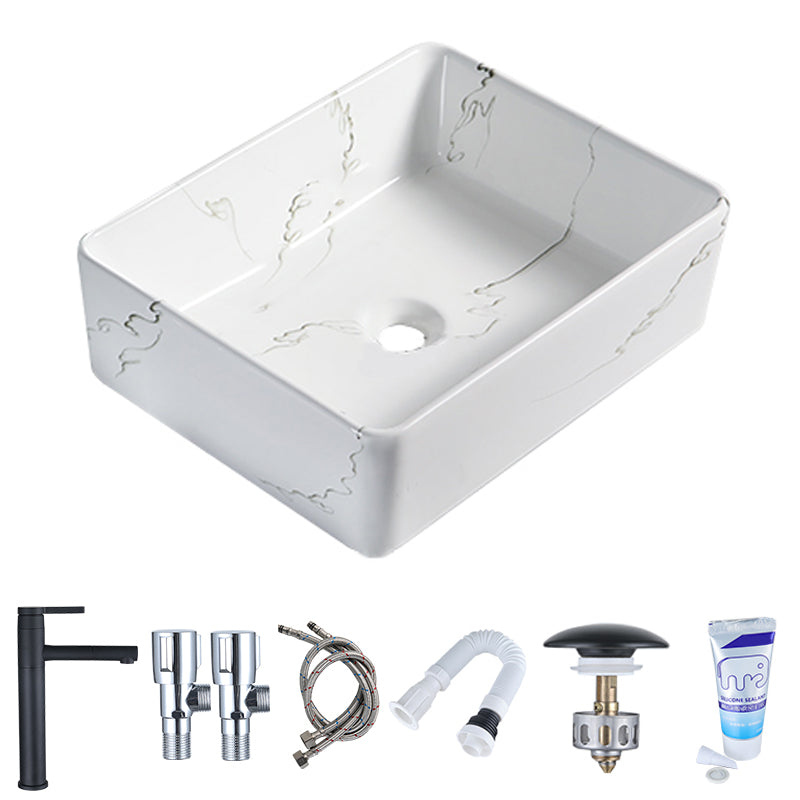 Modern Porcelain Trough Sink Oval-shape Trough Bathroom Sink