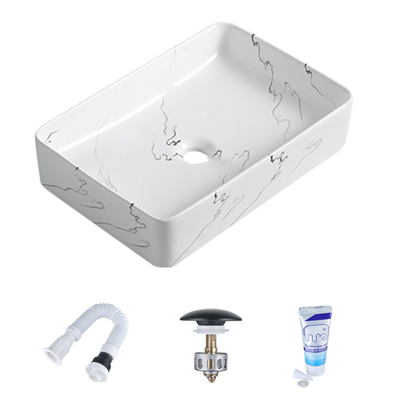 Modern Porcelain Trough Sink Oval-shape Trough Bathroom Sink