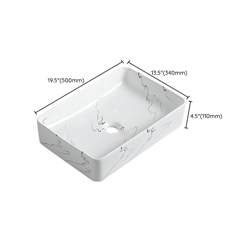 Modern Porcelain Trough Sink Oval-shape Trough Bathroom Sink