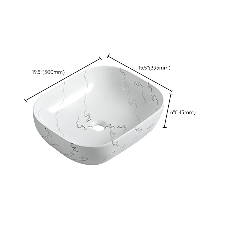 Modern Porcelain Trough Sink Oval-shape Trough Bathroom Sink