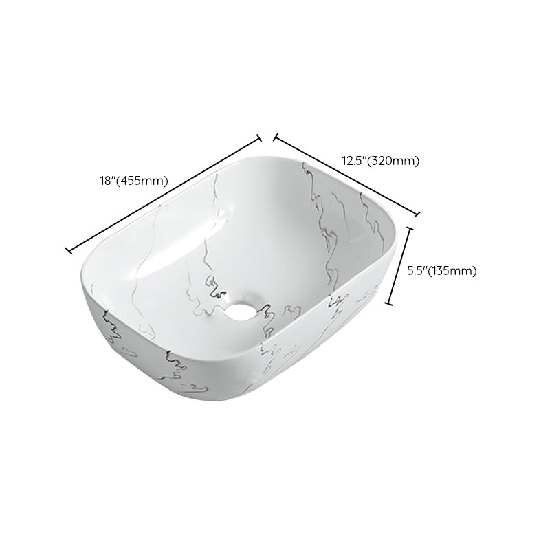 Modern Porcelain Trough Sink Oval-shape Trough Bathroom Sink