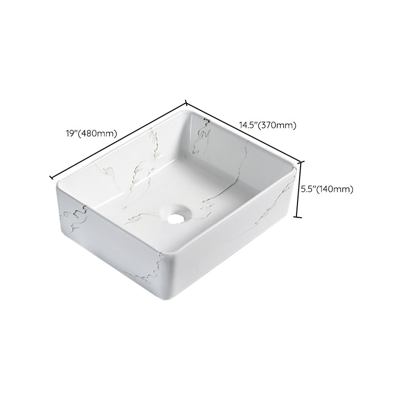 Modern Porcelain Trough Sink Oval-shape Trough Bathroom Sink