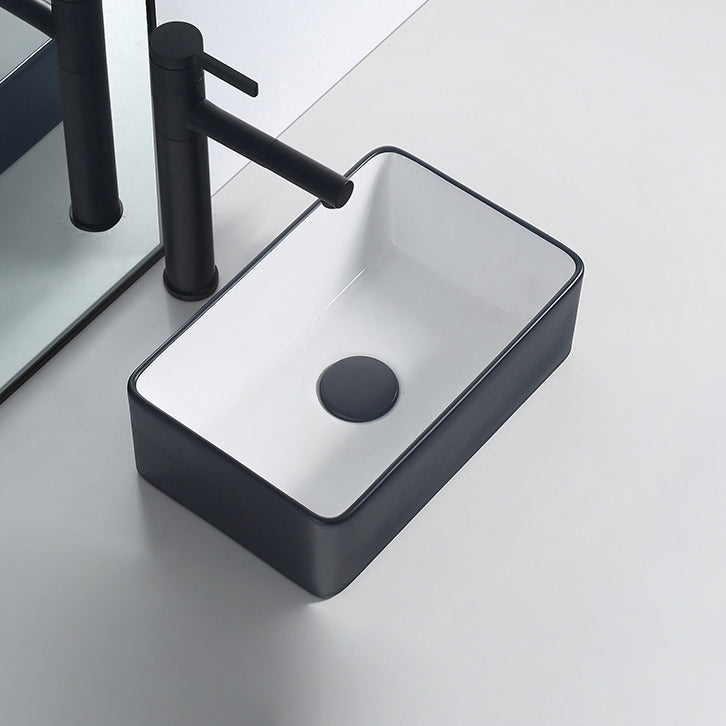 Modern Porcelain Trough Sink Rectangular Trough Bathroom Sink