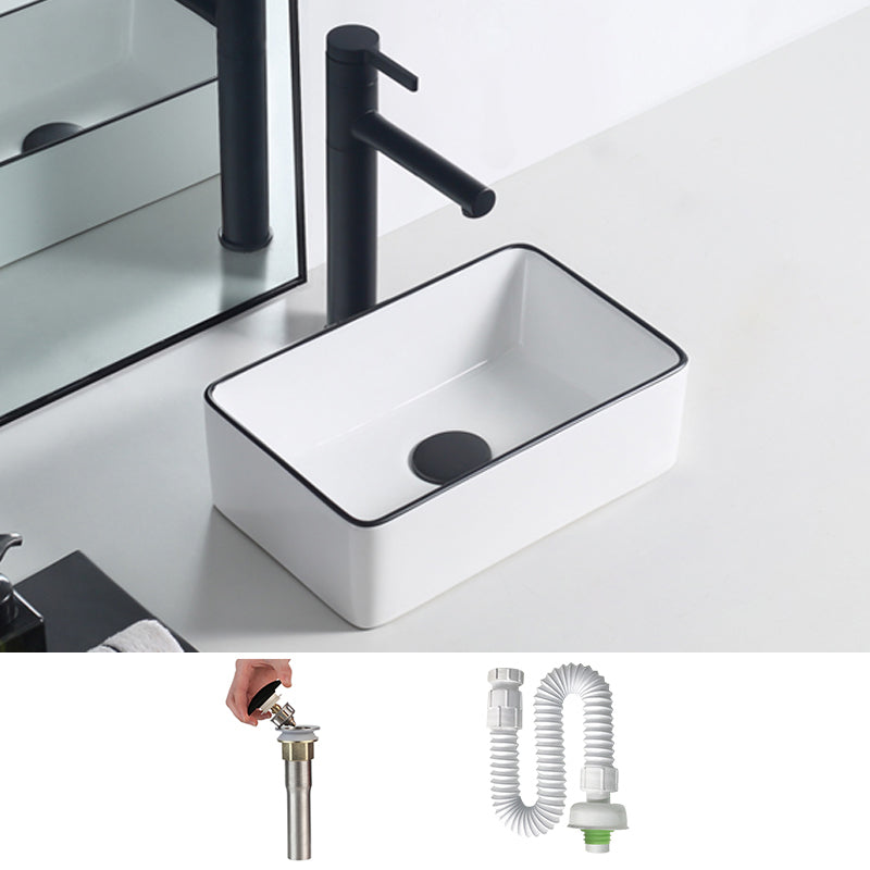 Modern Porcelain Trough Sink Rectangular Trough Bathroom Sink
