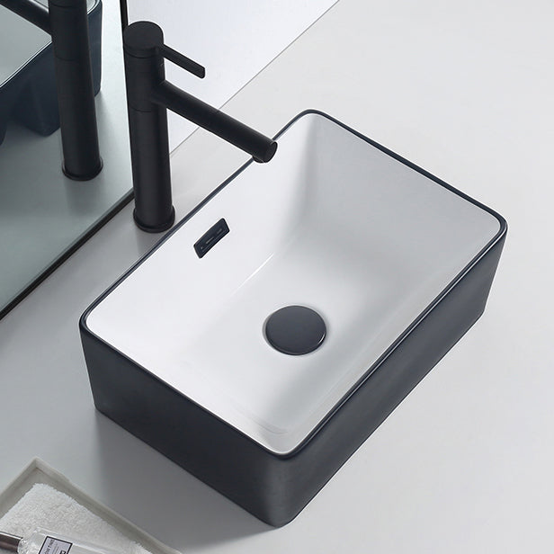 Modern Porcelain Trough Sink Rectangular Trough Bathroom Sink