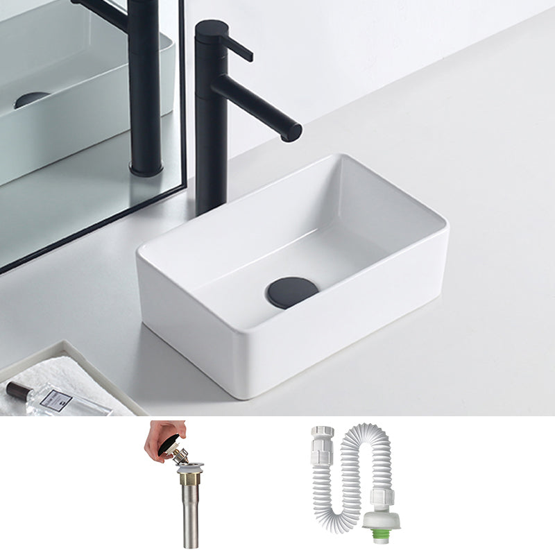 Modern Porcelain Trough Sink Rectangular Trough Bathroom Sink