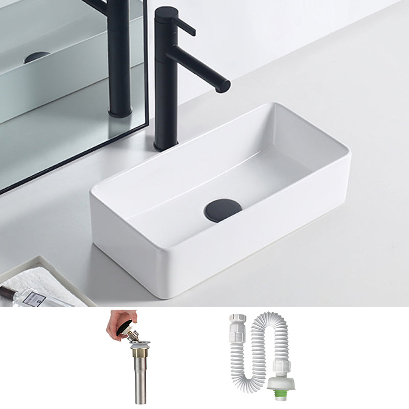 Modern Porcelain Trough Sink Rectangular Trough Bathroom Sink
