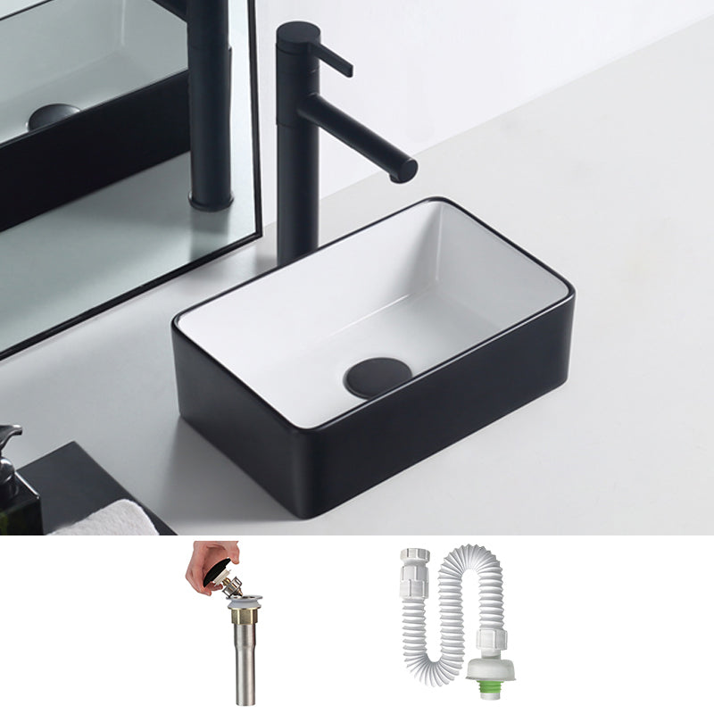 Modern Porcelain Trough Sink Rectangular Trough Bathroom Sink