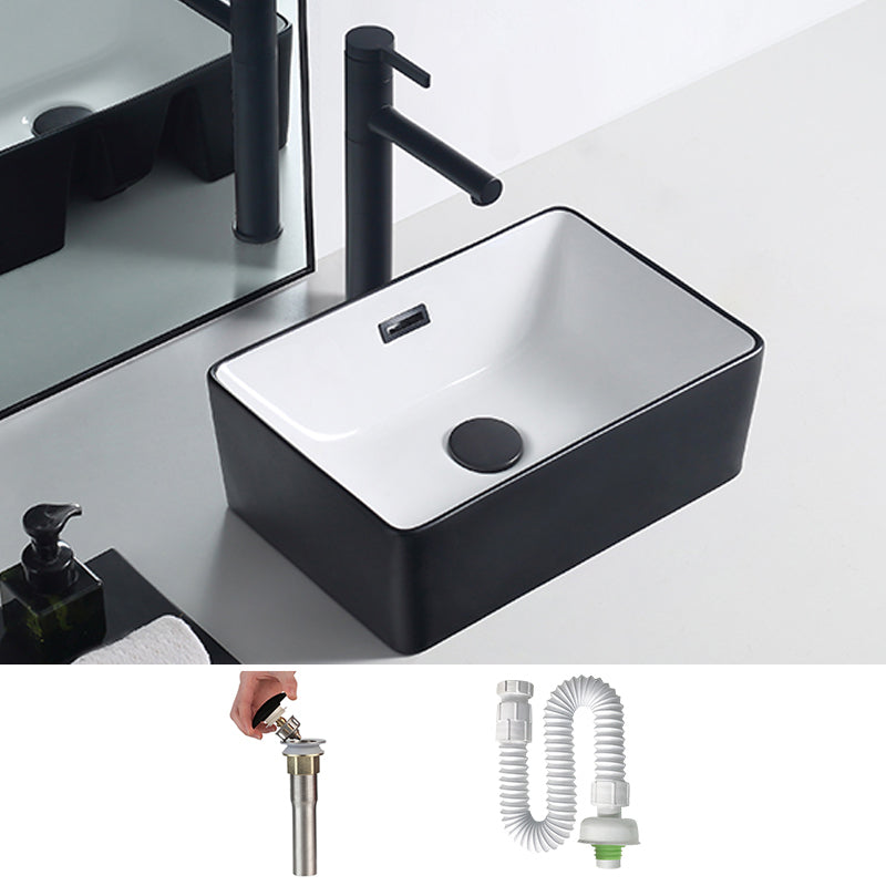 Modern Porcelain Trough Sink Rectangular Trough Bathroom Sink