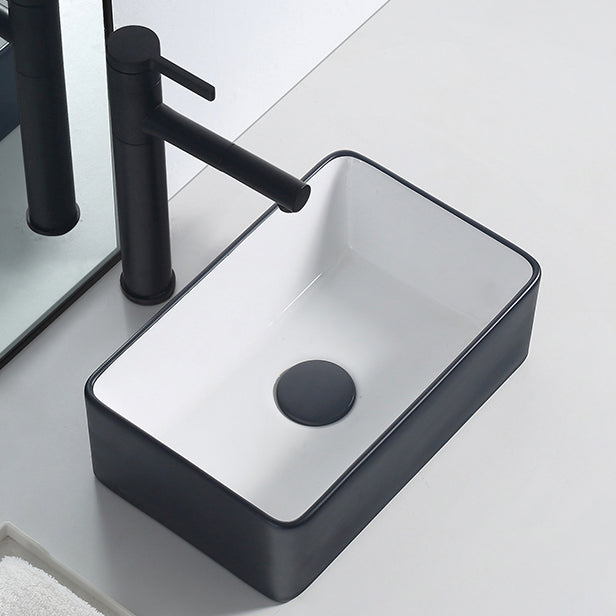 Modern Porcelain Trough Sink Rectangular Trough Bathroom Sink