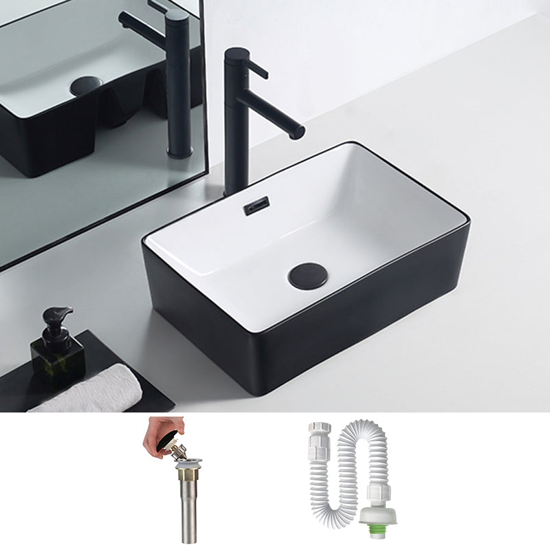 Modern Porcelain Trough Sink Rectangular Trough Bathroom Sink