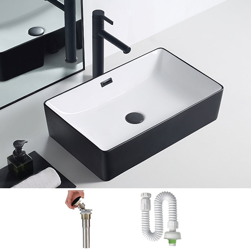 Modern Porcelain Trough Sink Rectangular Trough Bathroom Sink