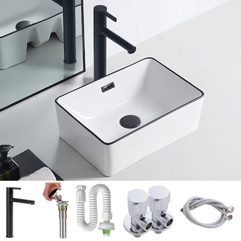 Modern Porcelain Trough Sink Rectangular Trough Bathroom Sink