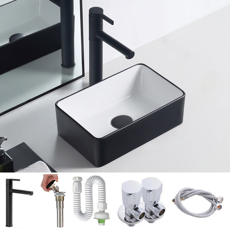 Modern Porcelain Trough Sink Rectangular Trough Bathroom Sink