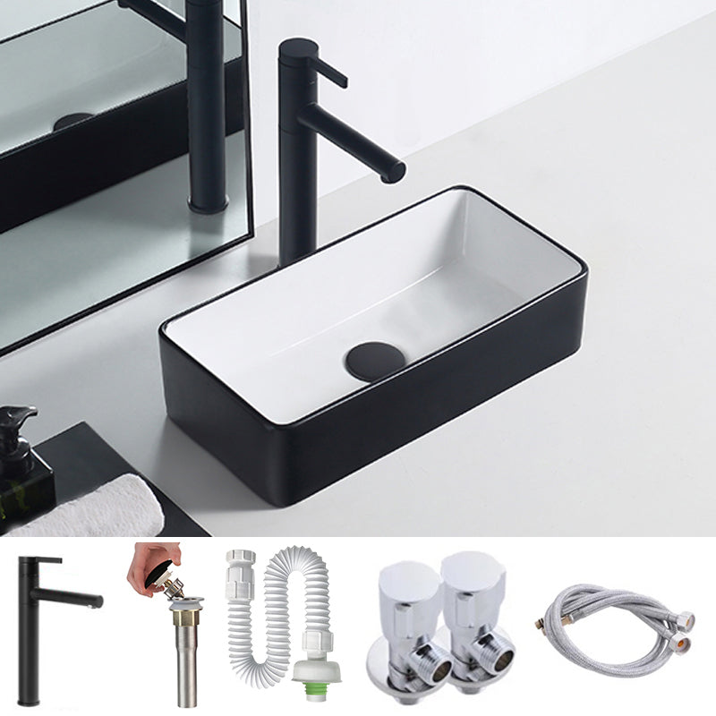 Modern Porcelain Trough Sink Rectangular Trough Bathroom Sink