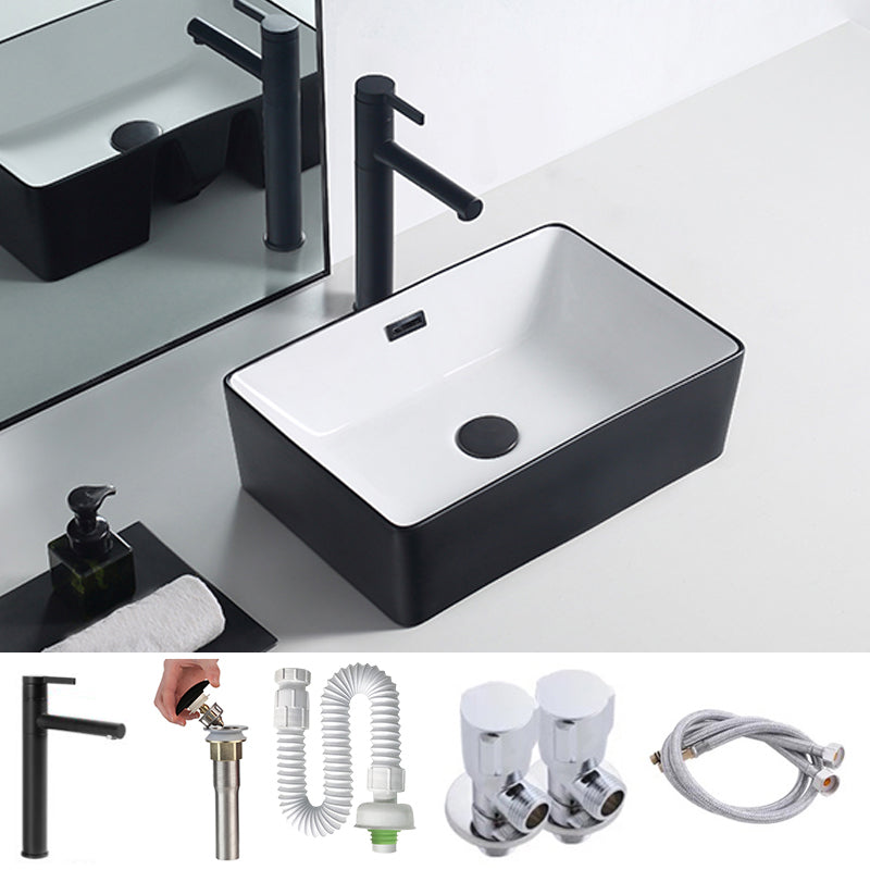 Modern Porcelain Trough Sink Rectangular Trough Bathroom Sink