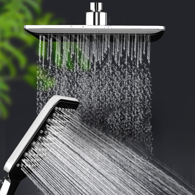 Chrome Square Shower Head Combo Wall Mounted and Ceiling Mounted Hand Shower