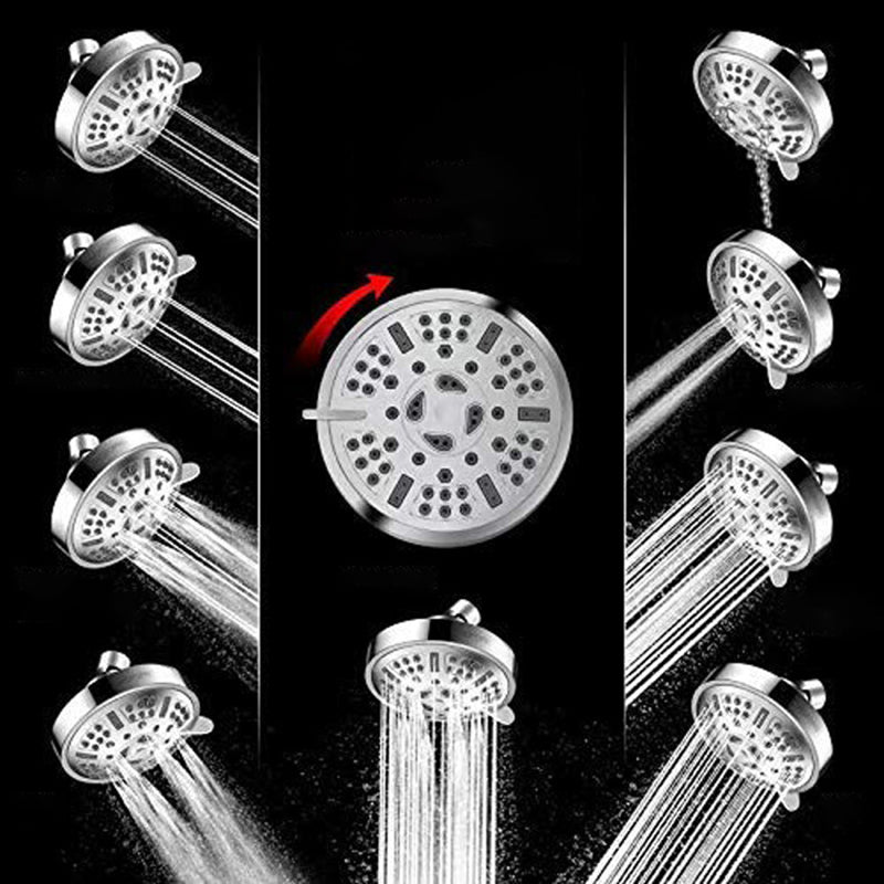 Round Fixed Shower Head Adjustable Spray Pattern Wall-Mount Showerhead