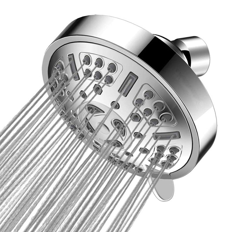 Round Fixed Shower Head Adjustable Spray Pattern Wall-Mount Showerhead