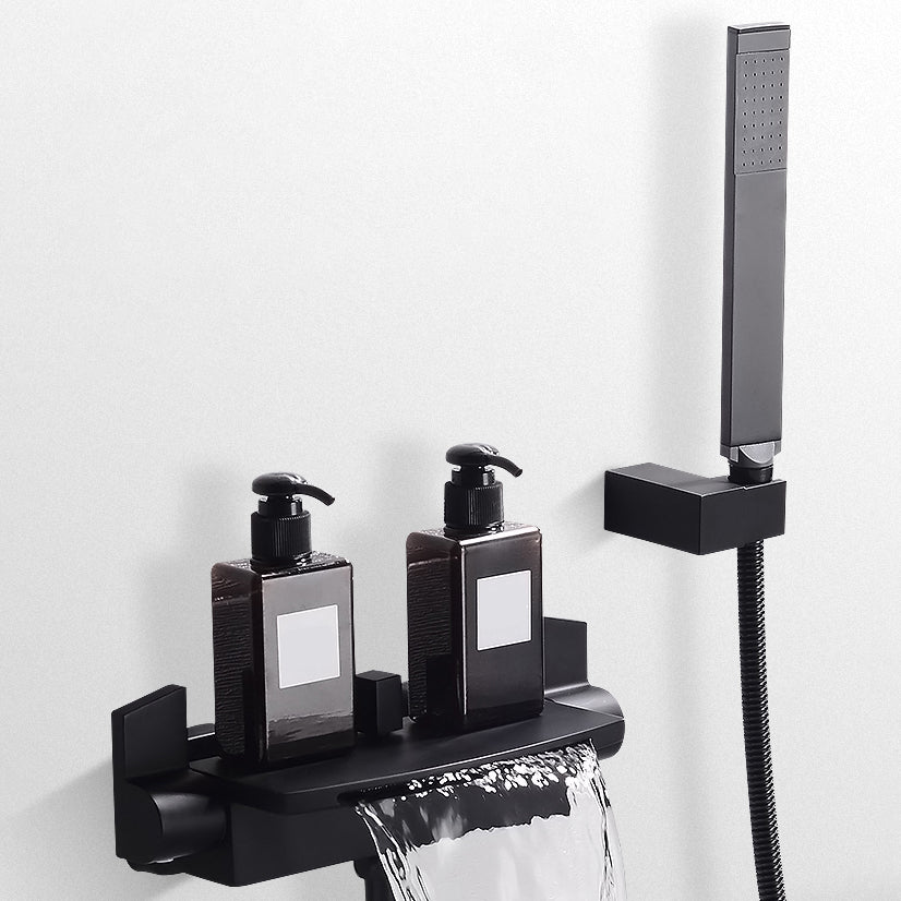 Tub Spout Bathroom Waterfall Wall Mounted Storage Shelf Bathroom Faucet