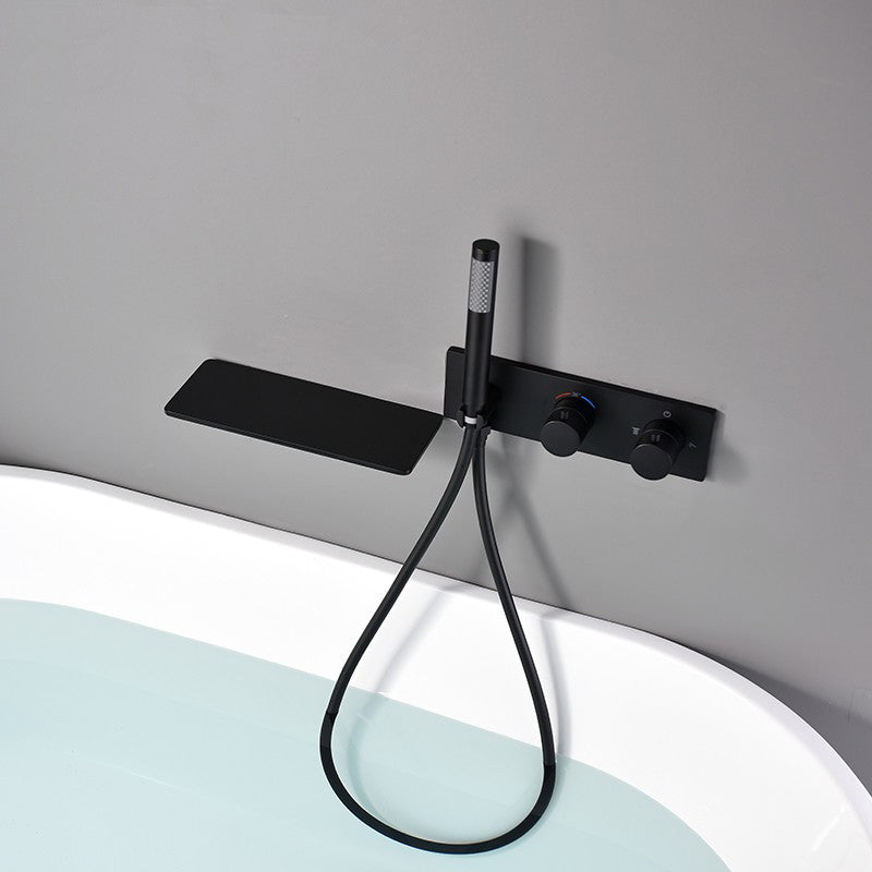 Bathroom Tub Spout Waterfall Wall Mounted Fixed Bathtub Faucet with Hose