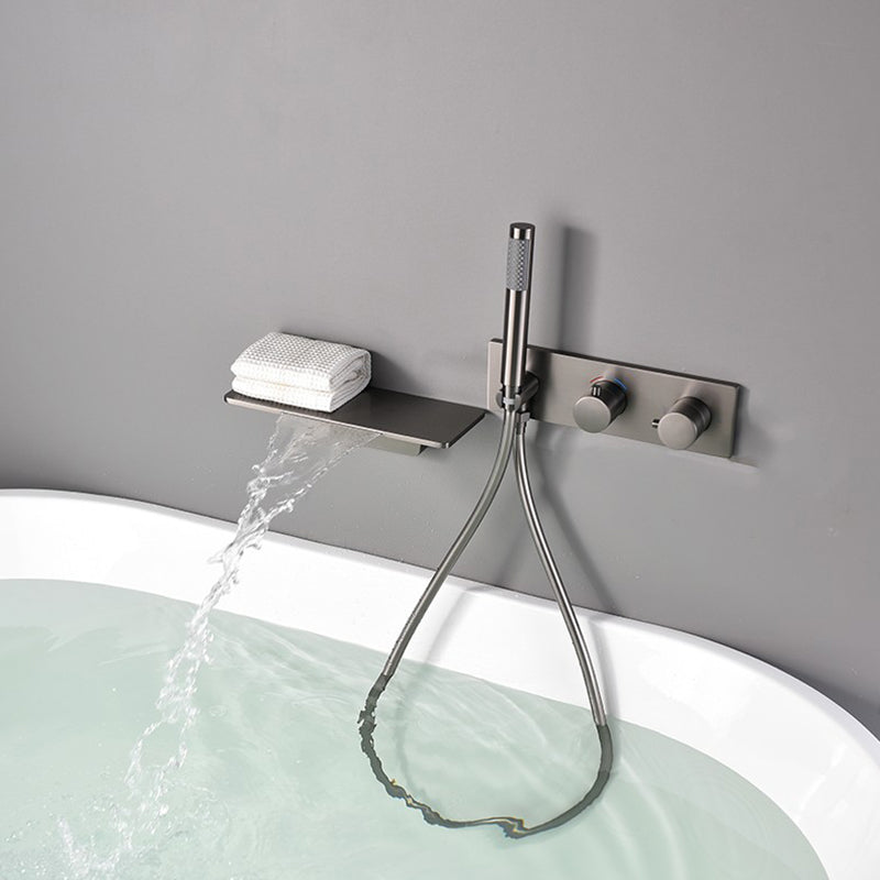 Bathroom Tub Spout Waterfall Wall Mounted Fixed Bathtub Faucet with Hose