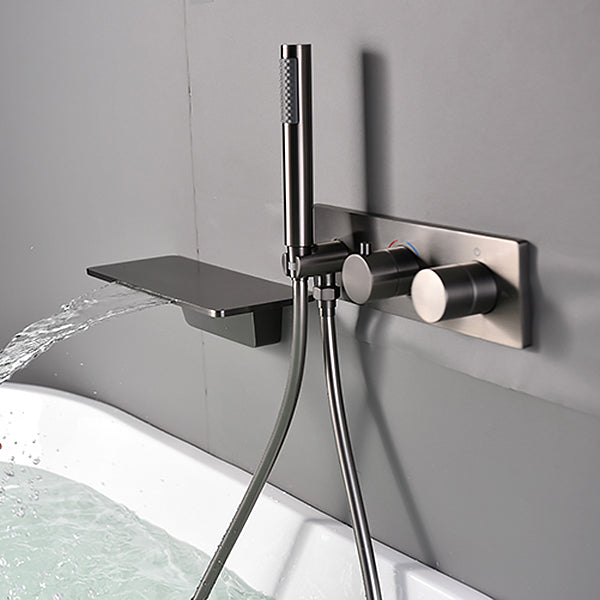 Bathroom Tub Spout Waterfall Wall Mounted Fixed Bathtub Faucet with Hose