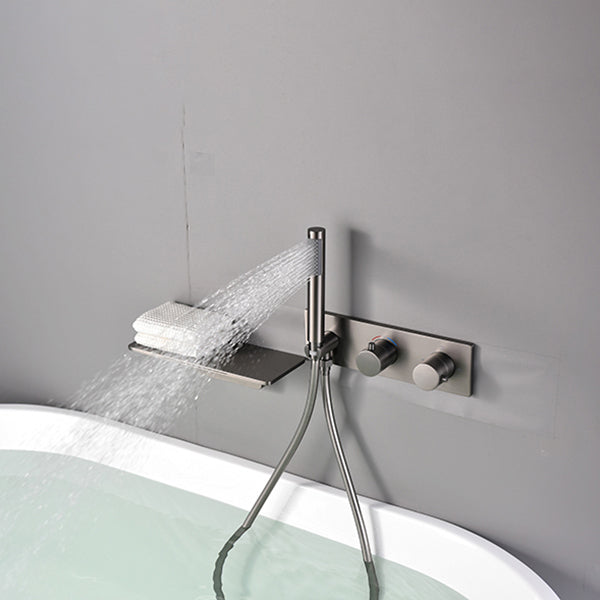 Bathroom Tub Spout Waterfall Wall Mounted Fixed Bathtub Faucet with Hose