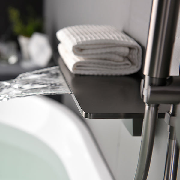 Bathroom Tub Spout Waterfall Wall Mounted Fixed Bathtub Faucet with Hose