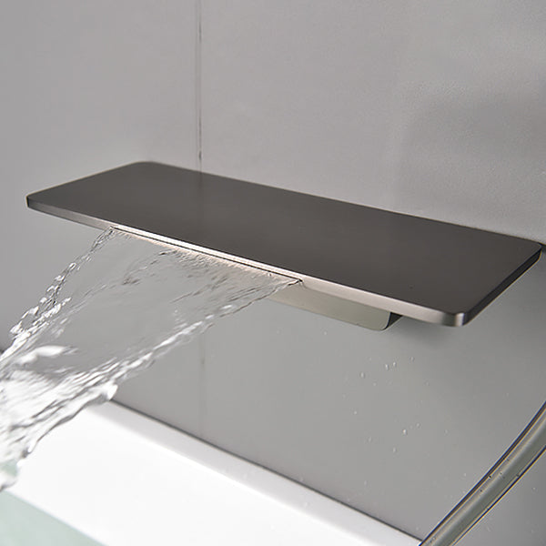 Bathroom Tub Spout Waterfall Wall Mounted Fixed Bathtub Faucet with Hose