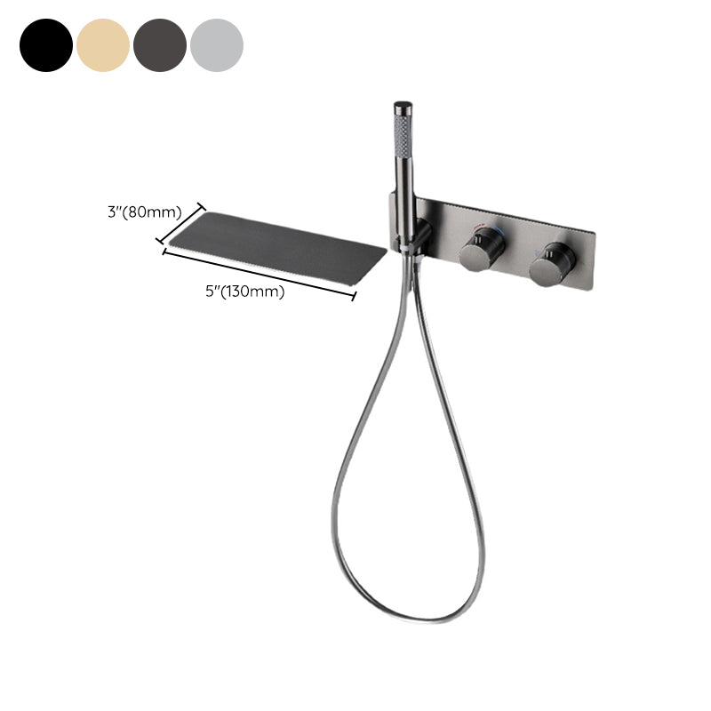 Bathroom Tub Spout Waterfall Wall Mounted Fixed Bathtub Faucet with Hose