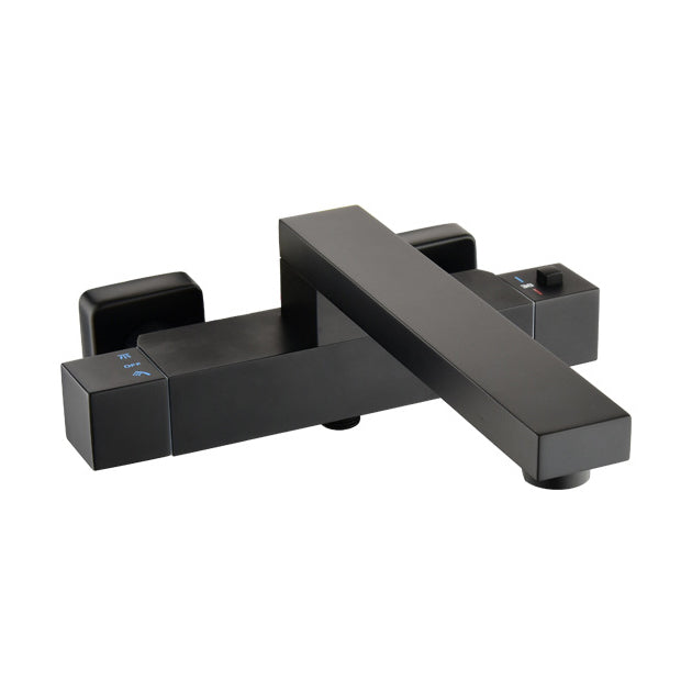 Modern Bathroom Faucet Wall Mounted Fixed Knob Handle Faucet Tub