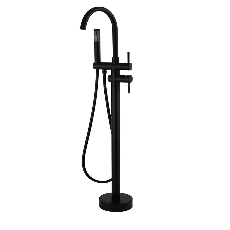 Floor Mounted Metal Freestanding Tub Filler Single Handle Freestanding Faucet