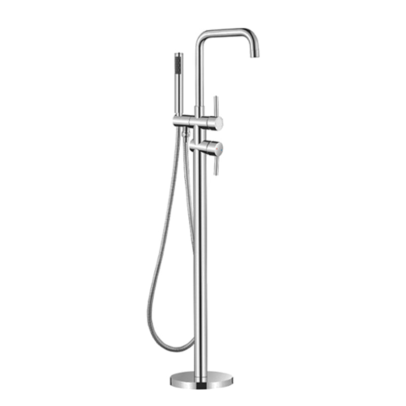 Floor Mounted Metal Freestanding Tub Filler Single Handle Freestanding Faucet