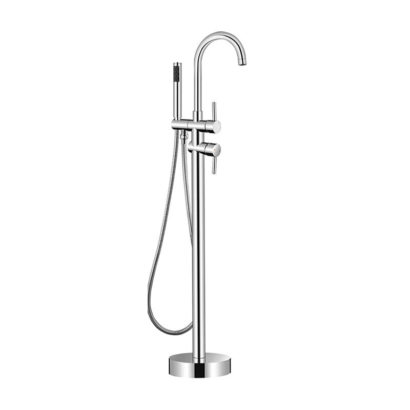 Floor Mounted Metal Freestanding Tub Filler Single Handle Freestanding Faucet
