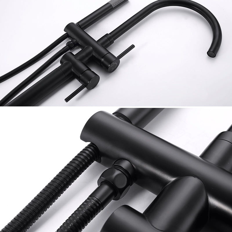 Floor Mounted Metal Freestanding Tub Filler Single Handle Freestanding Faucet