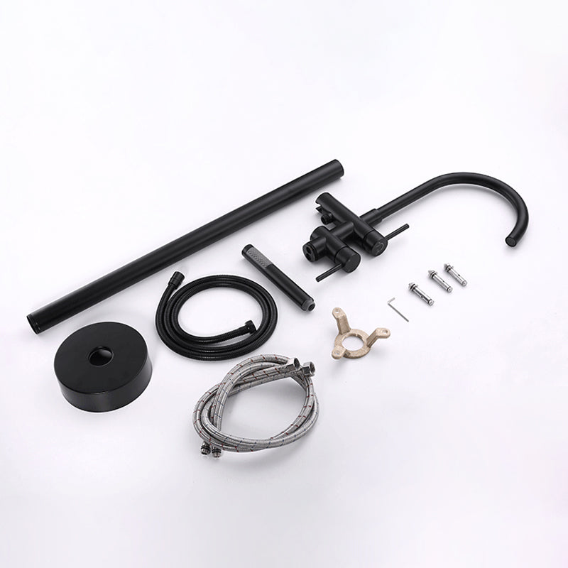 Floor Mounted Metal Freestanding Tub Filler Single Handle Freestanding Faucet