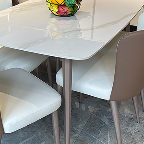 Traditional Luxury Rectangle Dining Table Stone Top Table for Home