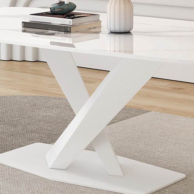 Modern Pedestal Dining Table Rectangle Stone Dining Table for Dining Room
