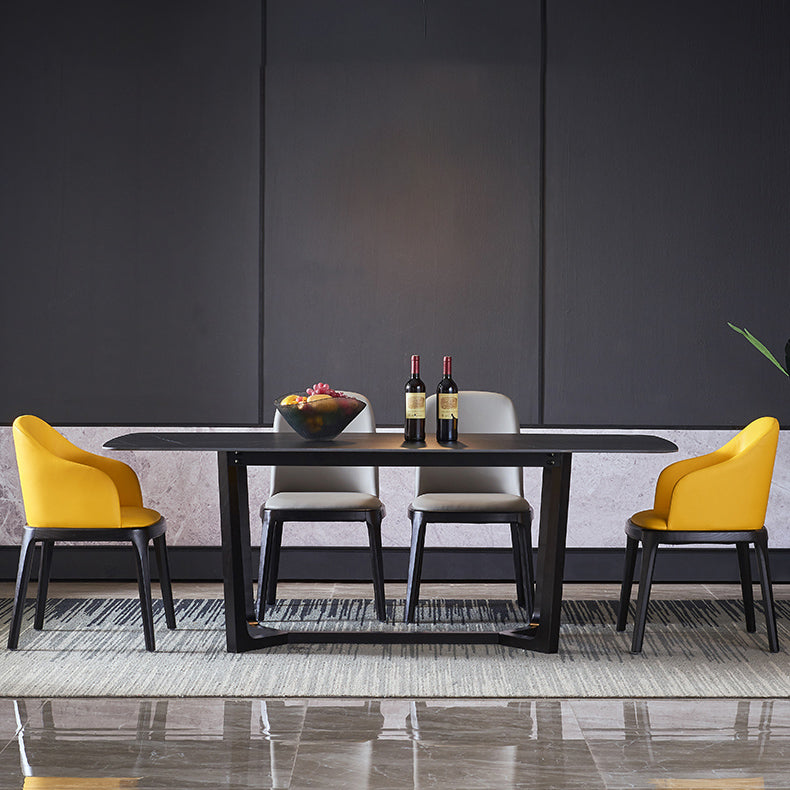 Contemporary Trestle Base Dining Table Rectangle Dining Table for Dining Room