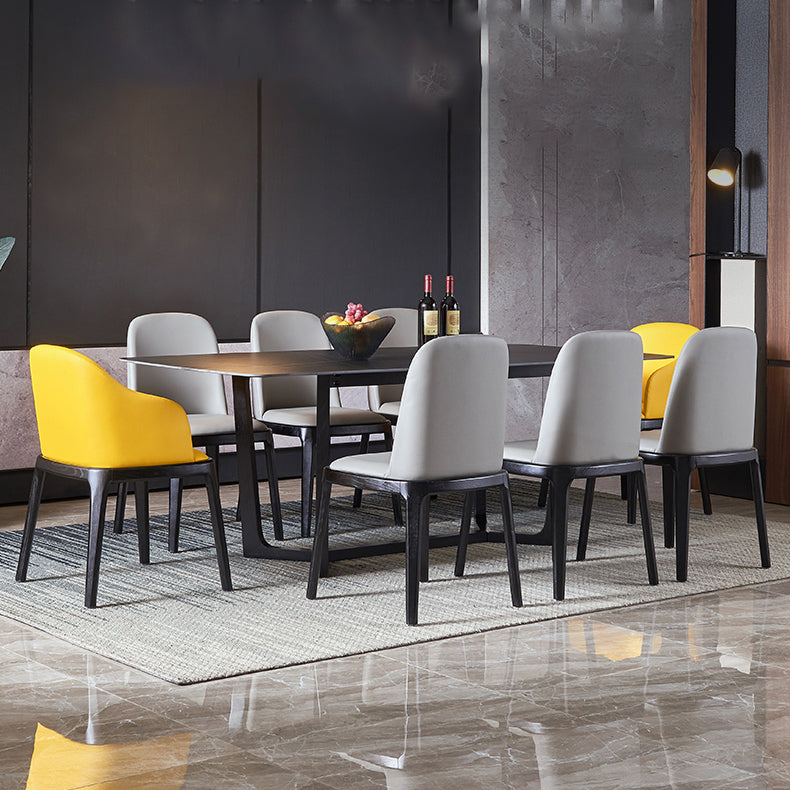 Contemporary Trestle Base Dining Table Rectangle Dining Table for Dining Room