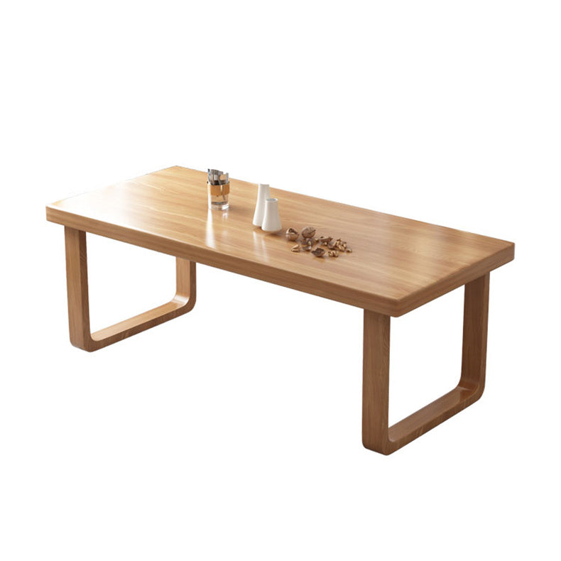 Contemporary Double Pedestal Dining Table Pine Solid Wood Rectangle Dining Table