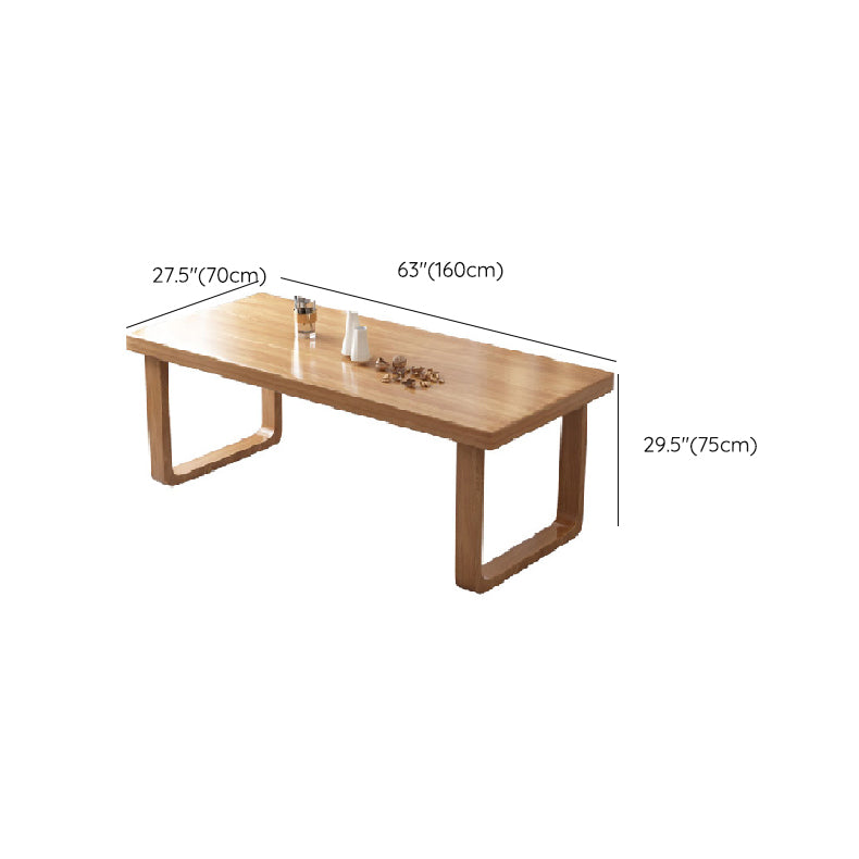 Contemporary Double Pedestal Dining Table Pine Solid Wood Rectangle Dining Table
