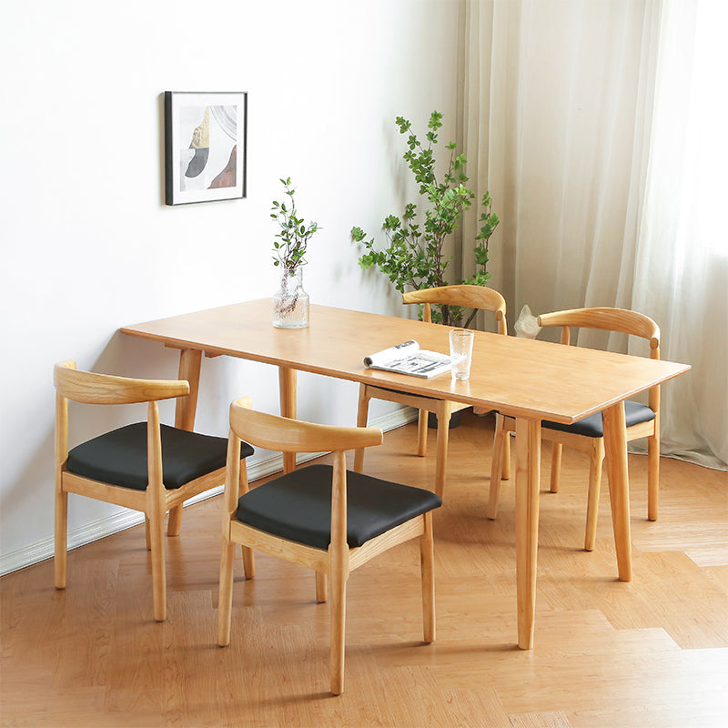 Pine Solid Wood Dining Table Modern Rectangle Dining Table in Natural