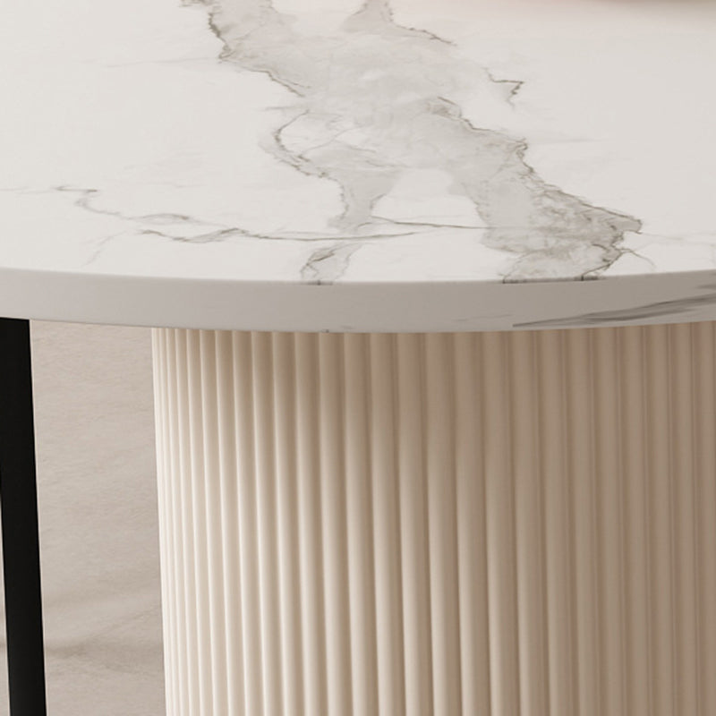 Contemporary Style Dining Sintered Stone Table Metal Table for Kitchen