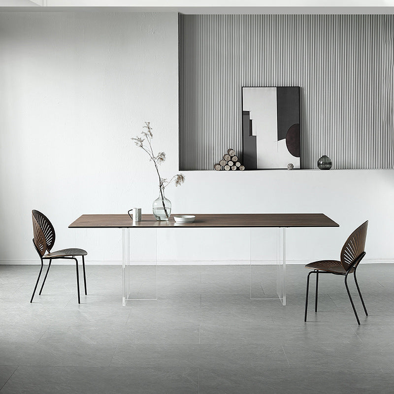 Modern Rectangle Dining Table Wooden Table with Plastic Legs for Home